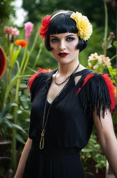 ((Introduce quality iteratively))((color photographic visual roaring 1920's flapper vampire summer garden party))sid vicious punk rock(evocative depth of field(absolute sharpness)(true black point)(art of genius)(relativistic gradients)((vibrant colorful saturated hues))((dark corners vignette))
<lora:LCM-LoRA-XL_V1:0.21>
<lora:SDXLHighDetail_v5:0.3>