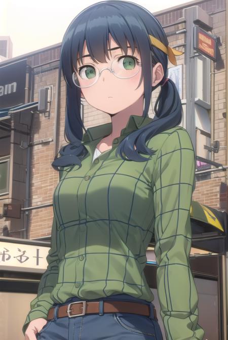 saorimakishima, <lora:saori makishima s2-lora-nochekaiser:1>,
saori makishima, twintails, blue hair, (green eyes:1.3),
BREAK shirt, glasses, belt, pants, headband, denim, jeans, plaid shirt, opaque glasses, (green shirt:1.2),
BREAK outdoors, city,
BREAK looking at viewer, (cowboy shot:1.5),
BREAK <lyco:GoodHands-beta2:1>, (masterpiece:1.2), best quality, high resolution, unity 8k wallpaper, (illustration:0.8), (beautiful detailed eyes:1.6), extremely detailed face, perfect lighting, extremely detailed CG, (perfect hands, perfect anatomy),