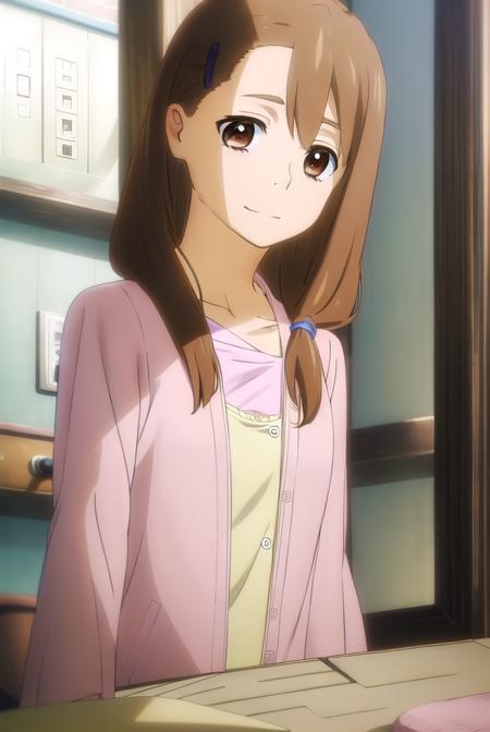 toukoyadomi, <lora:touko yadomi s1-lora-nochekaiser:1>,
touko yadomi, long hair, brown hair, (brown eyes:1.7), hair over shoulder, hair clip, smile,
BREAK shirt, yellow shirt, collarbone, long sleeve, cardigan, (pink cardigan:1.5),
BREAK indoors,
BREAK looking at viewer, (cowboy shot:1.5),
BREAK <lyco:GoodHands-beta2:1>, (masterpiece:1.2), best quality, high resolution, unity 8k wallpaper, (illustration:0.8), (beautiful detailed eyes:1.6), extremely detailed face, perfect lighting, extremely detailed CG, (perfect hands, perfect anatomy),