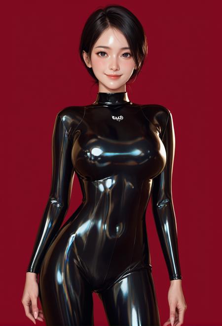 ruanyi1046,black bodysuit,shiny clothes,skin tight,