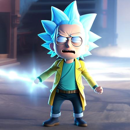 A (SmolOne:1.2), baby Rick Sanchez from Rick and Morty, dynamic composition, cinematic lighting, studio quality, by (SmolGuys:0.6)