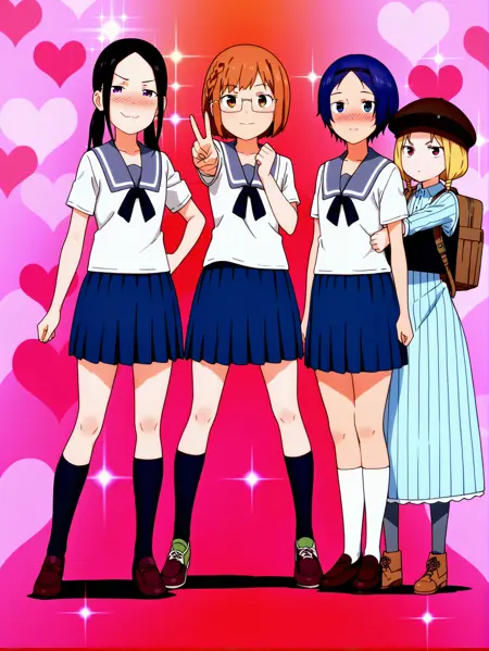 4in1: Chio / Manana / Yuki / Chiharu - Chio's School Road (ちおちゃんの通学路) [IL]