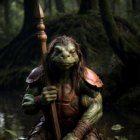 highly detailed  movie still of a (tortle:1.2) standing in a jungle ,

tortle, solo, holding, weapon, holding weapon, armor, blurry, blood, muscular, blurry background, colored skin, polearm, shoulder armor, pauldrons, spear, realistic, green skin, holding polearm

realistic:1.1, depth of field, blurry, blurry background,

in a swamp,

photorealistic,
ultra photoreal,
32k, natural light,
sunbeams,







