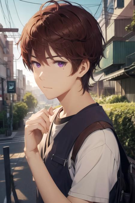 iori_hashima brown hair purple eyes