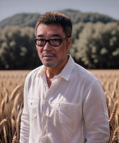 (A medium photo of a middle-aged man,lzs,aged up),standing in a wheat field,white shirt,(masterpiece:1.2) (photorealistic:1.2) (bokeh) (best quality) (detailed skin) (intricate) (8k) (HDR) (cinematic lighting)
<lora:lzsV1-000016:0.8>