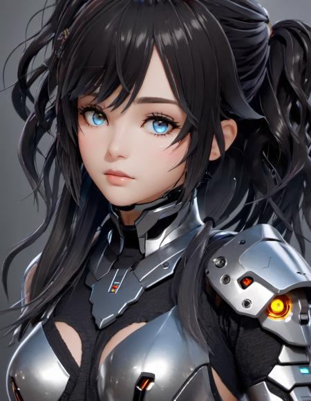 <lora:DetailedEyes_V3:1> heterochromia, masterpiece, best quality, mecha girl, black mechasuit, sensual face, fighting stance,<lora:Kaori_Kadowaki:.8>