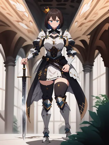 [Openpose + Lineart] Regal portrait pose with a sword