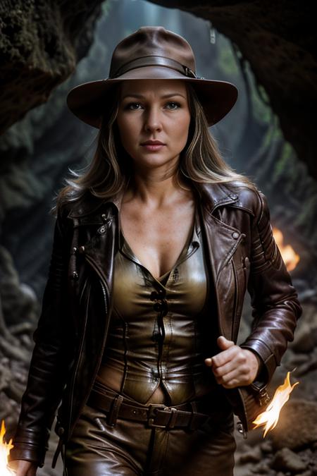 KatjaStudt as a female indiana jones, leather jacket, shirt, pants, woman exploring a cave, torch in hand, dramatic light, light from above, upper body,
cinematic, vibrant, photo realistic, realistic, sharp focus, 8k, highly detailed,
<lora:KatjaStudt:1.0>