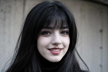 Teen brunnete nordic goth girl | tattoo | smile | dark | in dark room | Adult | On street | High quality | gothic makeup | realistic | informal
