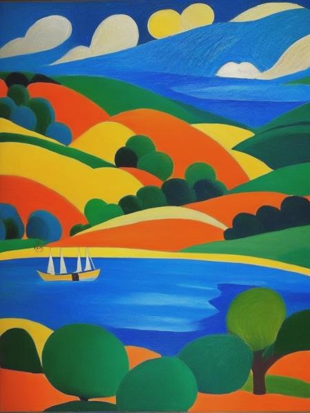 <lyco:AndreDerain:1.0> Beautiful Landscape, Matisse style