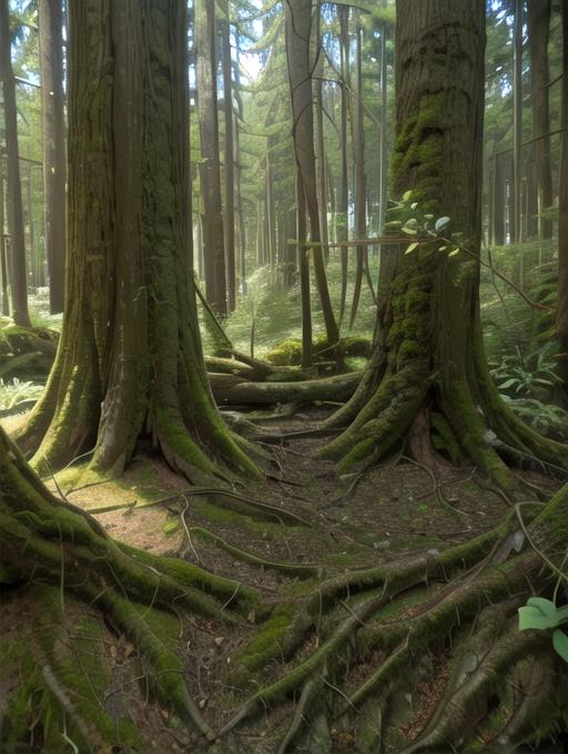 Background - Old Growth Forests of Vancouver image by MerrowDreamer