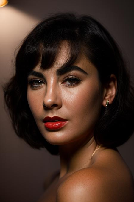 Realistic photo of a beautiful lyzt4yl0r-v2 woman,  1girl, solo, violet eyes, blonde hair, black hair, 1boy, male focus, lips, eyelashes, makeup, thick eyebrows, lipstick, portrait, close-up, realistic, red lips, soft lighting, professional Photography, Photorealistic, detailed, RAW, analog, sharp focus, 8k, HD, DSLR, high quality, Fujifilm XT3, film grain, award winning, masterpiece<lora:lyzt4yl0r-v2:1.0>