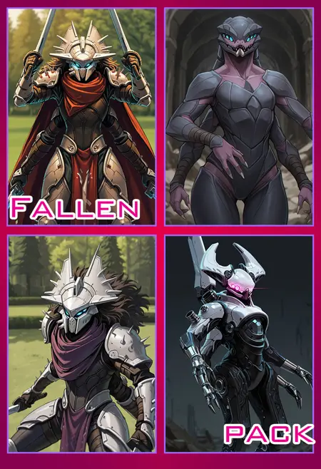 Fallen /Eliksni captain and ATraks froms from Destiny universe