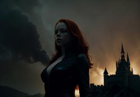 ginger, pale skin, blue eyes,casting a fireball, freckles, portrait, masterpiece, launching a large beam from his hand, castle in background,Big best quality, highly detailed, cinematic film, dramatic lighting shadow, nikon, high budget, hyper detailed, expressive,  award winning, intricate details, looking at viewer, dynamic pose, atmospheric haze, highly detailed, high budget, color graded cinematic, atmospheric lighting, intrincate details, high resolution <lora:ginger_v03:1>