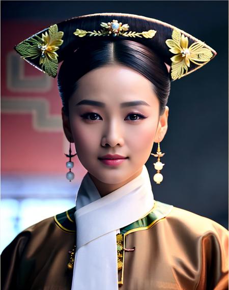 Masterpiece, absurdres,award winning photo, extremely detailed, amazing, fine detail, extremely detailed eyes and face, by lee jeffries nikon d850 film stock photograph 4 kodak portra 400 camera f1.6 lens rich colors hyper realistic lifelike texture dramatic lighting unrealengine trending on artstation cinestill 800 tungsten, 

qingchao, a woman in a traditional chinese dress poses for a picture , woman wearing a qingchao_dress, (qingchao_haircut, qingchao_scarf, :1.3),

 <lora:QingChao:0.9>