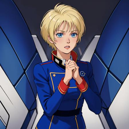 emaryounce,1woman, emaryounce,1woman, short hair,blonde hair,blue eyes, uniform,blue military uniform,military,jacket,long sleeves, pencil skirt, boots, makeup,lipstick,white lips,dark skin,