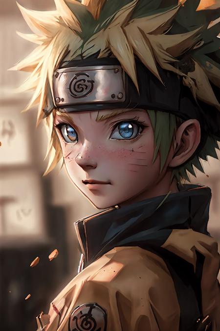 Naruto, 1boy,solo,close-up, looking at viewer,cowboy shot,