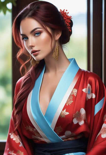 score 9,score 8 up,score 7 up,score 6 up,score 5 up,In Mix of Bold Dark Lines and Loose Lines, Bold Lines, On Paper, Turnaround Character Sheet, a ((Stunningly Beautiful Goddess YoungWoman)), ((Dark Red Hair)), ((Noble Long Red Kimono)), ((Light Blue Eyes)),, ((Olivia Casta:1.3)), ((22 Years Old)), Natural Light, Dynamic, Highly Detailed, Watercolor Painting, Watercolor Paper, Artstation, Concept Art, Smooth and Crisp, Sharp Focus, Illustration, High Shot, Slim Body, ((A Noble Long Kimono)), ((Long Kimono Medieval)), ((Black and Red)), ((Long Blonde Hair)), (Full Body), (Runes Symbols), Clear Theme, Perfect Composition Ratio, Masterpiece, Best Quality, 4K, Sharp Focus. Better Hand, Perfect Anatomysilent Luminescence, whispering Silent, iridescent Encounter, vibrant background, by Skyrn99, full body, (((rule of thirds))), high quality, high detail, high resolution, (bokeh:2), backlight, long exposure:2