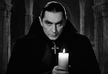 cinematic, ((black and white, monochrome, greyscale)), 1931, silhouette, portrait, of a highly detailed, young Bela Lugosi as Count Vlad Dracula, holding a candle, in a dark, dimly lit, castle, at night. The ultimate vampire, the undead thing that lived only from sun to sun, demon of the night, companion of the evil one, fascination lurked in his eyes, he will haunt you, he will thrill, and yet amuse, of all the spine chilling eerie and weird melodramas ever conceived, he is the monster of them all! noise, noisy, detailed, high quality, cinematic lighting, contrast, heavy dynamic shadows, atmospheric,