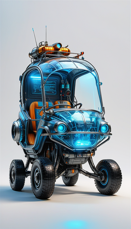 (in ARTIST style:1.4), (masterpiece:1.7), properly positioned, straight, glow blue neon,
View of buggy vehicle (science fiction texture, science fiction skin, someplastic, no humans, simple background, simple background, english text, emblem, cable, retro, old style, device, wearable item (transparent:2), transparent skin, transparent texture),
(masterpiece:1.8), (highest detailed:1.8), perfectly lighted, (contrast), (saturated), (((sharp focus))),
(hyperdetailed:1.3), (intricate details:1.2), (Refined details:1.3), (best quality:1.5), highly detailed textures, vibrant colors,
(ultra sharp focus:1.8), (detailed skin:1.8), (detailed edges:1.8), (thin lines:1.8), (best quality:1.8),
<lora:Apparatus_-_Traction_City_Walkers_Vehicles:0.7>,