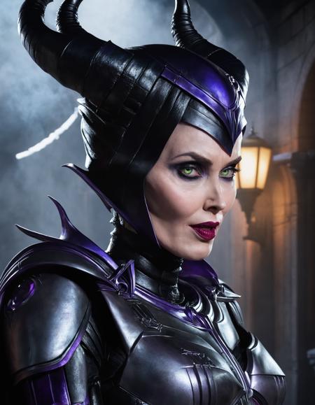 award winning photograph, maleficent, style of ocprobocop, chroma, rim lighting, volumetric, 8k resolution, trending on art station  <lora:hjocprobocop_v10xl:1>