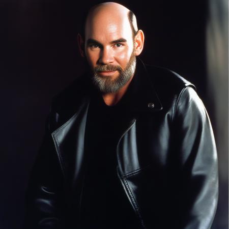 <lora:mitch_pileggi_XL:1> old mitch_pileggi, beard, leather jacket