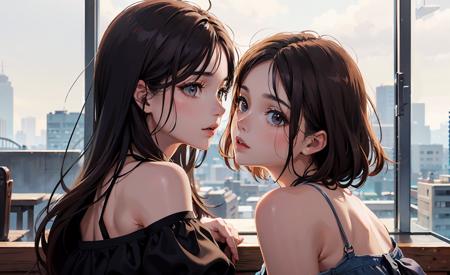 detailed manga illustration,(masterpiece),(best quality),Amazing,beautiful detailed,extremely detailed wallpaper,extremely detailed CG unity 8k wallpaper,an extremely delicate and beautiful,perfect face, sidelighting, lustrous skin, (shine), lighting, depth of field, perspective,outdoor,2girls,long hair,(shiromuku:1),wide Shot,close-up,((full body)),((full head)),(((Clear face))),((Clear eyes)),high contrast,contour deepening,cinematiclighting,detailed background,forest,Cherry blossoms,floating sakura,sakura petals floating in the wind,snowing,red snowflakes,sitting,colorful startrails,<lora:epiNoiseoffset_v2:0.3>
AND masterpiece best quality,2girls,looking at another,
AND masterpiece best quality,2girls,looking at another,