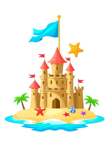 Sand castle on summer sea beach cartoon vector. Cute sandcastle isolated game icon for vacation activity. Travel sculpture with flag and starfish clipart set. Creative child palace build graphic , <lora:CartoonStyle_Hap_XL:1.5>,cartoon style,anime,masterpiece,UHD,perfection,perfect,detailed, <lora:add-detail-xl:0.01> ,<lora:hand 4:0.00001> ,<lora:OverallDetailXL:0.0001>, <lora:detailed_notrigger:0.0001> ,<lora:xl_more_art-full_v1:0.01>, <lora:XDetail_light:0.00001> ,<lora:perfection style:0.00001>, <lora:age:0.00001>,