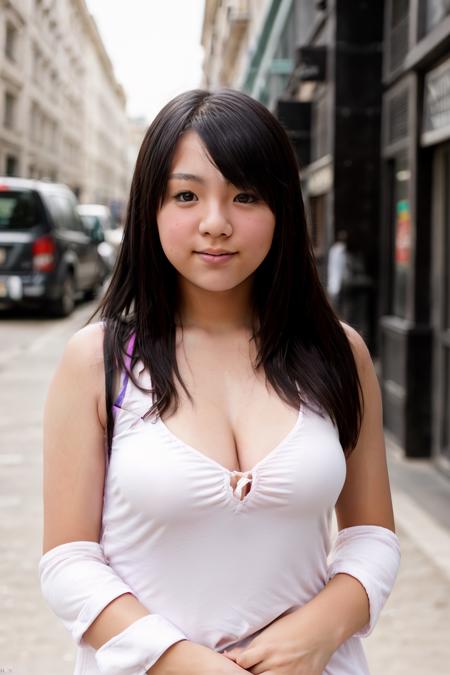 <lora:AiShinozaki:0.8>, full color portrait of a young woman, wearing a dress, in a crowded street, natural light, RAW photo, subject, 8k uhd, dslr, soft lighting, high quality, film grain, Fujifilm XT3