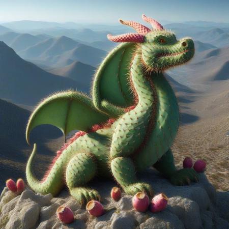 dragon in a mountain  <lora:Prickly Pear Style v1:1>, Prickly Pear Style,