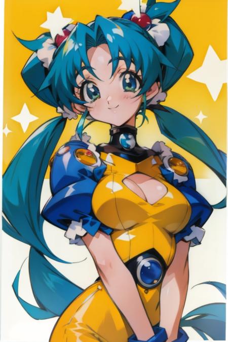 kotobuki, 1girl, solo, (twintails:1.7), green hair, masterpiece, best quality