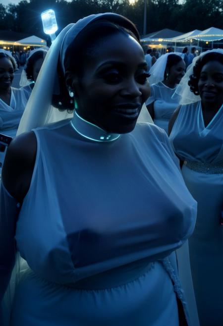 ()Hyoer Realistic:2.0)Polaroid picture of ((Woman Fully Visible Full Body Photo)) Film Still:1.50), a hyper realistic Movie Still of elderly  (80 years old ((busty)) black women) (giving  communion drinks to the  crowd of women) ((drunk walking smiling :1.70)) procession inside ( Bridal Shower  Parking Lot With (((((Glowing Pulsating cellphone attached to her face))))) :1.60)
BREAK (wearing semi-transparent very high platforms::0.9)  ((Woman Fully Visible Full Body Photo)) Film Still:1.50), a hyper realistic Movie Still of elderly (80 years old ((busty)) black women)
