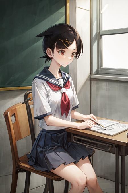 KafukaFuura, school uniform, blue skirt, short sleeves