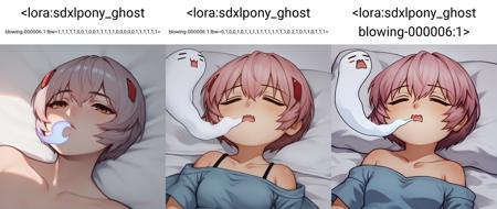 ghost_blowing lying on bed close up chibi