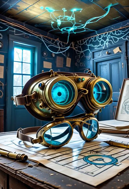 In the dusty attic of an old inventor’s house, a pair of brass goggles lies forgotten beneath a pile of tattered blueprints. When worn, the goggles reveal a hidden layer of reality—mechanical creatures scuttle through the walls, shimmering doorways appear in midair, and the world hums with unseen energy. But there’s a catch: the longer someone wears the goggles, the harder it becomes to distinguish the real world from the one they reveal.