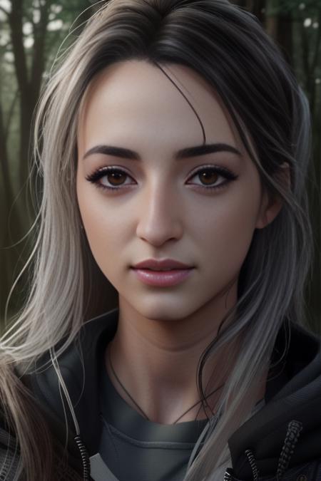 GibiASMR outside in the rain, soaking wet, dank swamp, (detailed facial features:1.15), Unreal Engine 5, 8K, HQ, HDR, amazing detail, intricate details, shallow depth of field, reflections, art by artgerm and greg rutkowski<lora:GibiASMR:1.0>