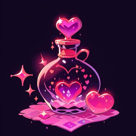 fantasy sticker illustration, featured on dribbble, in a potion shoppe, official splash art, beautiful galaxy, hourglass, small chest, bewitched, exploitable image, forbidden beauty, glowing jar