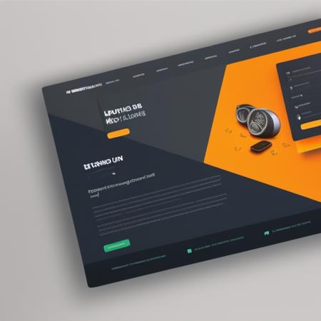 WEBUI design of a landing page for a design company website, UI, UX, Sleek design, Modern, Very detailed, Complimentary colors, 8K