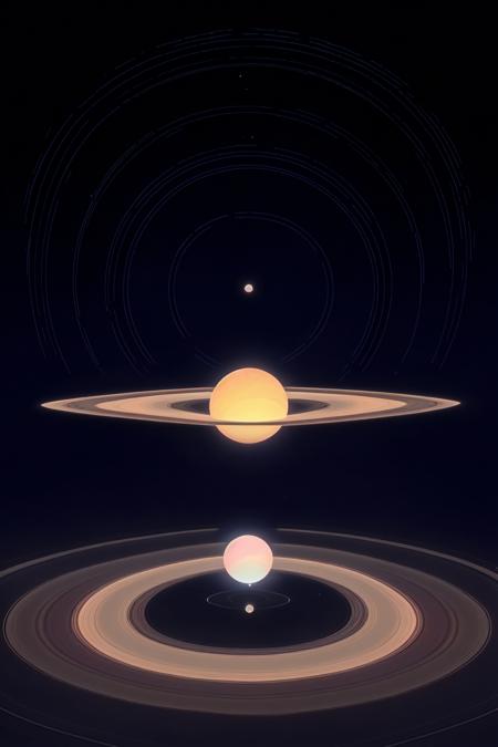 wireframe neon lines, (dark colors:1.2) with (lines polygonal mountain:1.2) in background, (saturn with ring behind the mountain:1.2), snthwve style wallpaper