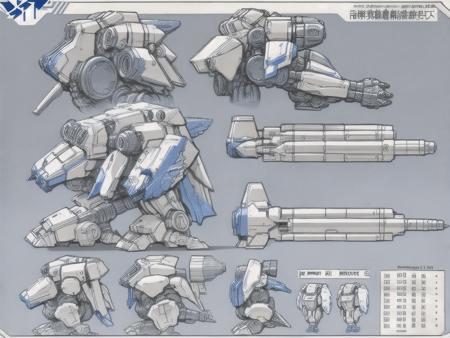 Best quality, masterpiece,patent drawings, physical measurement, (all mecha configuration:1.15), stationery, (solo), standing, cohesive background, (character sheet:1.2),mecha<lora:vka:0.9>