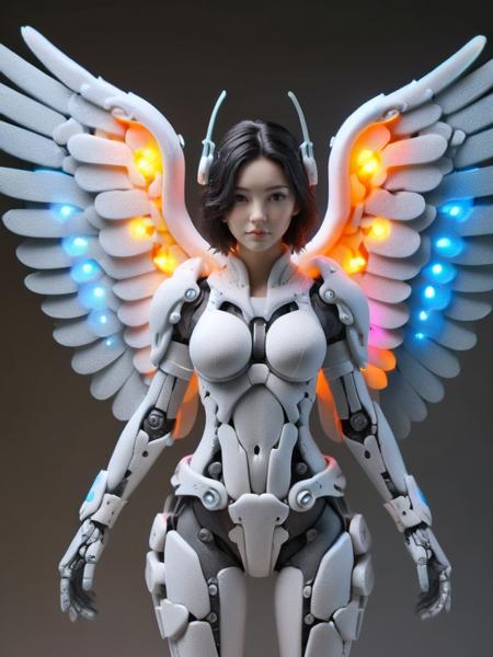 (best quality, masterpiece, colorful, dynamic angle, highest detailed)upper body photo, full body photo, fashion photography of cute mechangel, glowing 4 wings, solo, glowing armor, glowing halo, building, glowing mechanical 4 wings (intricate details, hyperdetailed:1.15), detailed, light passing through hair, (official art, extreme detailed, highest detailed) <lora:ral-fittingfoam:1> ral-fittingfoam