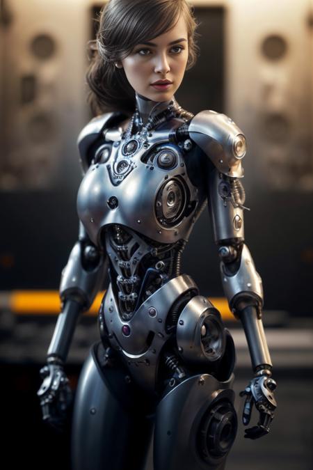 masterpiece, photo realistic, best quality, a raw photo of a steel cyborg girl, Classic headshot posebiomechanical, mshn robot, hyper realistic, intricate design, (insanely detailed:1.4), (extremely fine details:1.35), Extremely sharp lines, cinematic lighting, Photorealistic, a detailed masterpiece by Ralph McQuarrie,Agnes Cecile <lora:mshn:0.7>