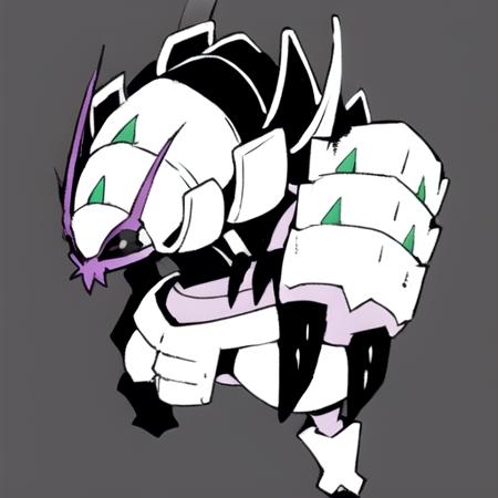 golisopod, standing, full body, legs apart, looking away, arms up, white background, simple background