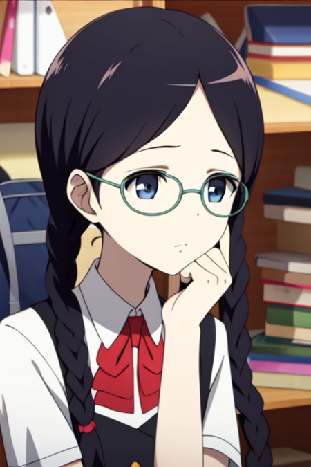 kakinumasayuri glasses twin braids