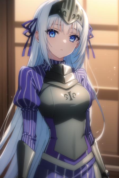 eucliwoodhellscythe, <lora:eucliwood hellscythe s2-lora-nochekaiser:1>,
eucliwood hellscythe, long hair, blue eyes, very long hair, ribbon, hair ribbon,
BREAK long sleeves, dress, puffy sleeves, armor, juliet sleeves, gauntlets, breastplate, armored dress, faulds, visor \(armor\),
BREAK indoors,
BREAK looking at viewer, (cowboy shot:1.5),
BREAK <lyco:GoodHands-beta2:1>, (masterpiece:1.2), best quality, high resolution, unity 8k wallpaper, (illustration:0.8), (beautiful detailed eyes:1.6), extremely detailed face, perfect lighting, extremely detailed CG, (perfect hands, perfect anatomy),