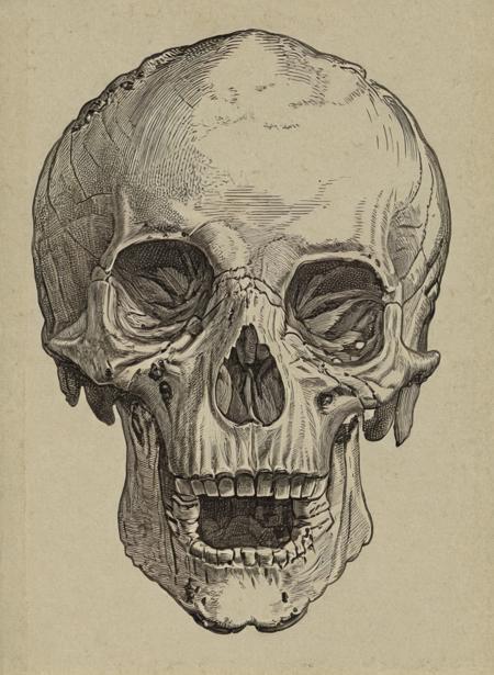 skull <lora:vntg-line-art-v2:1> vntg, line-art