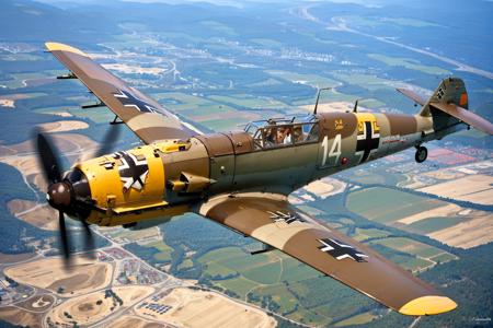 (masterpiece, best quality:1.2), ultra-detailed, BF109, (realistic:1.5), <lora:EdobBF109_v1.0:1>