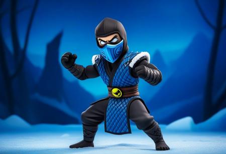 novuschroma51 style,claymation
Subzero/(mortal Kombat/)
Chibi , ninja, mask, frozen background,  fighting pose, dynamic pose, action pose , kicking 
masterpiece, best quality, amazing quality, very aesthetic, absurdres,  newest,
