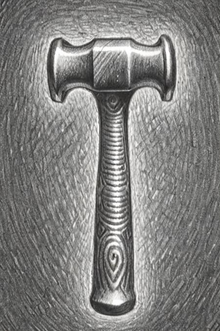 a drawing of a hammer by Brian Selznick, <lora:Brian_Selznick_Style_XL:1>