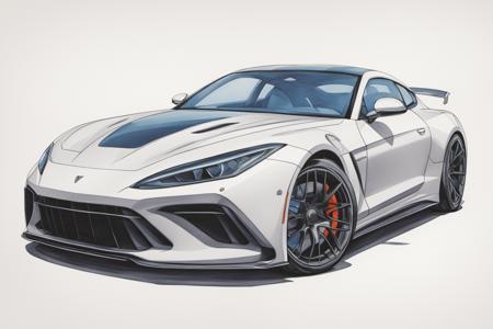 colored marker rendering of a sports car, concept art, sporty, fast, high performance, ((symmetric-design)), crisp lines, sketch, illustration, illustrative, marker drawing, expressive strokes, graphic, sharp, crisp, in-focus, uncropped, high-quality  <lora:MercedesAGTGTCoupe:0.8>